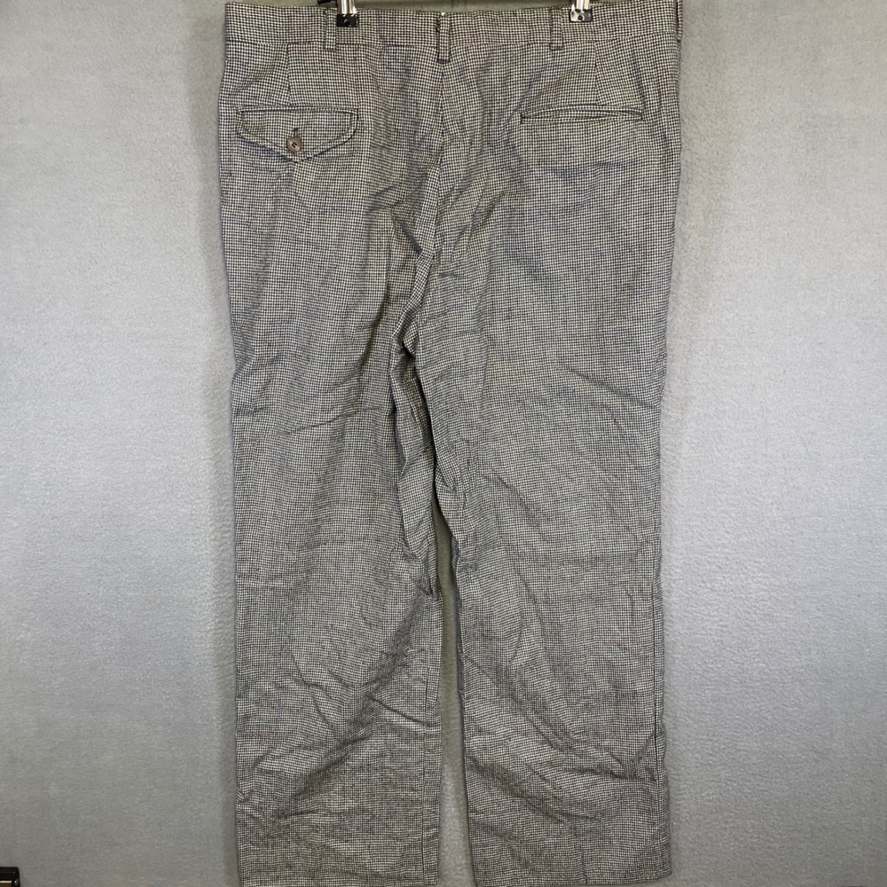 Barry I Bricken Wool Trousers Mens 36x30 Houndstooth Pleated Vintage USA - Picture 2 of 8